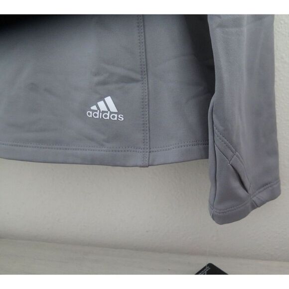 adidas ADVW0020 Women's Sz XL Gray 230G Fleece 1/4 Zip Fleece L/S Pullover - Picture 7 of 8